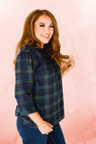 Plaid Embroidered Top