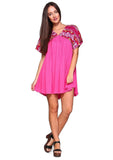 Pretty in Pink Baby Doll Mini Dress, Fuchsia Plus Size
