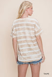 Striped Pocket Top, Taupe