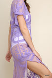 Sheer Lace Maxi Dress, Violet