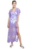 Sheer Lace Maxi Dress, Violet