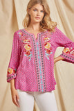 Savanna jane / andree by unit South Beach Embroidered Top, Hot Pink