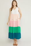ENTRO USA Colorblock Maxi Dress