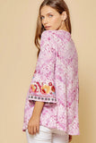 South Beach Embroidered Top, Lavender