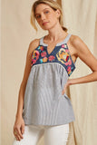 Babydoll Floral Embroidered Top