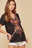 andree by unit savanna jane Geometric Embroidered Top
