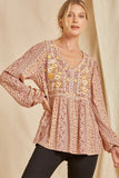 Shimmery Floral Paisley Embroidered Top