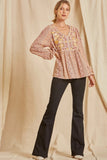 Shimmery Floral Paisley Embroidered Top