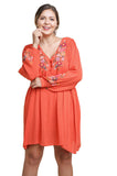 umgee floral embroidered baby doll dress sunset plus size
