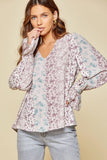 Floral Ruffle Sleeve Blouse ANDREE BY UNIT / SAVANNA JANE