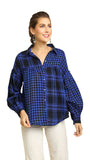 Plaid & Checkered Button Up Top, Royal
