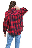 Plaid & Checkered Button Up Top, Red