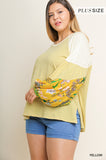 Floral Colorblock Top, Yellow