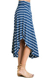 Bohemian Striped Midi Skirt, Indigo