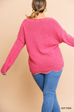 Zig Zag Pullover Sweater, Pink