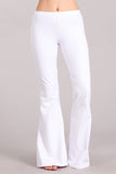 Mineral Wash Bell Bottom Soft Pants, White