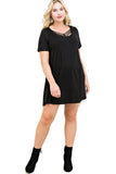 Modal Strappy Tee Shirt Dress, Black
