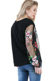 Floral Embroidered Top, Black