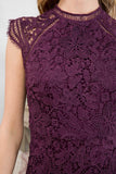 Lace Crochet Dress, Plum