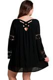 Lace Bell Sleeve Dress, Black