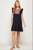 See and Be Seen Floral Embroidered Ruffle Dress