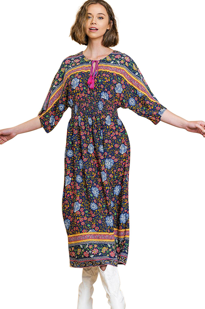 umgee floral print maxi dress