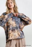 Tie Dye Twisted Collar Top, Golden Yellow