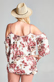 Floral Swing Top Plus Size, Off White
