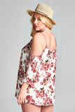 Floral Swing Top Plus Size, Off White