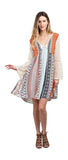 Mixed Print Lace Dress, Orange