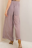 Solid Slit Maxi Pants, Lilac Grey