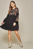 Embroidered Tiered Dress