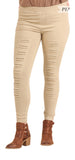 High Waist Distressed Jeggings, Taupe