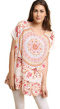 umgee oversized floral & medallion top