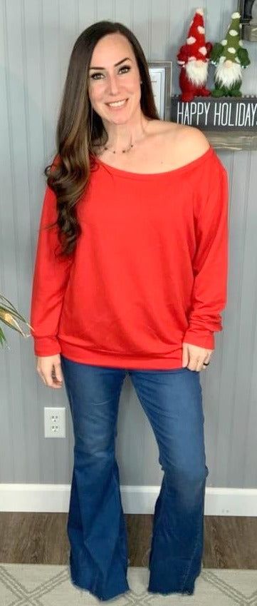 Slouchy Top, Red