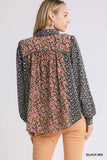 Mixed Floral Print Blouse