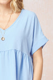 Textured Babydoll Top, Blue