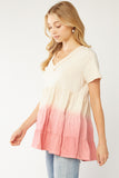 Ombre Tiered Top, Rose