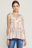 ntro Usa Mixed floral prints Tiered Top