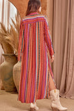 Embroidered Striped Duster