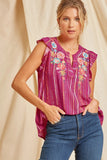 Andree by unit / Savanna Jane Flutter Sleeve Embroidered Top