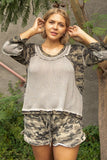 Pol Fearless Perfect Knit Top camo plus size